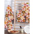 thumbnail image 2 of Bohemia Floral Kitchen Dish Towels for Drying Dishes Set of 4, Vintage Orange Pink Flowers Boho Style Beige Waffle Weave Microfiber Hand Tea Bathroom Towels Quick Dry & Absorbent Towel 15.7x23.6, 2 of 7