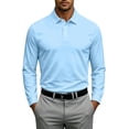 thumbnail image 2 of Men's Breeze Polo Shirt Long Sleeve Golf Shirts Quick Dry Lightweight Button Casual Collared Shirts, L, 2 of 8