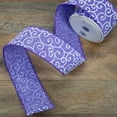 thumbnail image 2 of Northlight Christmas Swirl Wired Spring Craft Purple Polyester Ribbon, 360" x 2.5", 2 of 4