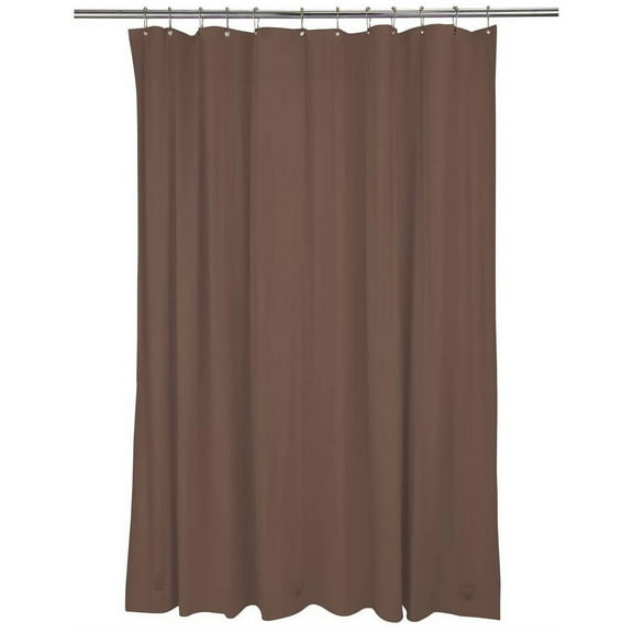 Bath Bliss Heavy Shower Liner with Weighted Hem in Chocolate