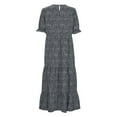 thumbnail image 4 of WILLBEST Quinceanera Dama Dresses Robe Décontractée Imprimée pour Femmes Manches Courtes Col Rond avec Fermeture à Boutons Ajustement Confortable Robe d'Été, 4 of 7