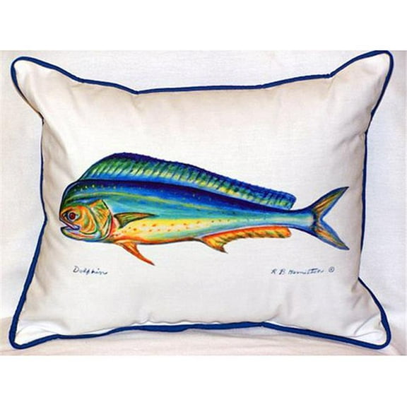 Betsy Drake HJ010 Dolphin Large Indoor-Outdoor Pillow 16 in. x 20 in.