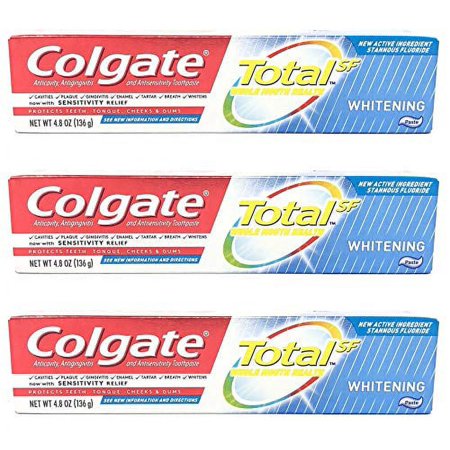 3 pack Colgate Total Whitening Toothpaste, 4.8oz each