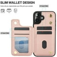 thumbnail image 7 of Allytechgroup PU Leather Phone Case for Apple iPhone 16e, Crossbody Shoulder StrapShockproof Wallet Case with Card Holder, Crossbody Shoulder Strap, Stand Feature & Magnetic Closure,Rosegold, 7 of 7