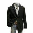 thumbnail image 4 of Miluxas Mens Christmas Blazer Corduroy Xmas Solid Holiday Party Jacket One Button Casual Business Sport Coat with Pockets Black, 4 of 5