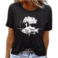 thumbnail image 1 of Tops de Mujer Blusas Casuales Elegantes Camisas Camiseta de Cuello Redondo de Moda Blusa de Manga Corta Estampada Odeerbi ODB156626, 1 of 5