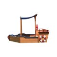 thumbnail image 4 of Pirate Ship Kids Sandbox, Wooden Sandbox with Storage Bench and Seat, Outdoor Sand Boxes for Kids Ages 3-8 Years Old Backyard, 63" L x 30.7" W x 40.5" H, Natural Wood, 4 of 8