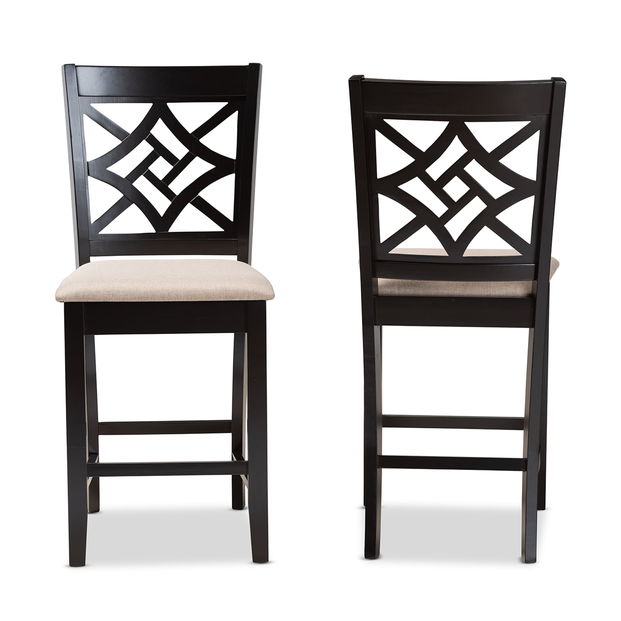 Baxton Studio Nicolette Bar Stool, Sand, Set of 2