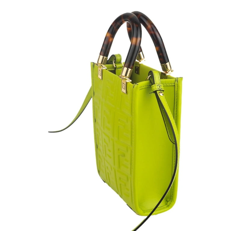 Fendi FF Zucca Mini Sunshine Shopper Leather Crossbody Bag