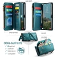 thumbnail image 3 of Crossbody for Samsung Galaxy A37 A57 Case Wallet【RFID Blocking】with 10-Card Holder Zipper Bills Slot, Soft PU Leather Magnetic Flip Wristlet Shoulder Strap Wallet Case for Women, 3 of 13