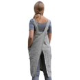 thumbnail image 3 of Women's Cotton Linen Apron Kitchen Apron Baking Cooking Gardening Work Dress Kitchen Special Apron - Grey (XL), 3 of 5