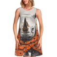 thumbnail image 1 of Fotbe Polka Dot Rhino Welcome Vestido de Verano sin Mangas para Mujer – Vestido Midi Línea A, Estilo Camiseta Floral, Vestido Playero Casual y Fluido, 1 of 7