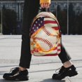 thumbnail image 2 of Easygdp Baseball Ball With Flag Mochila Ligera de 15 Pulgadas para Estudiantes, Mochila Cómoda para la Escuela y Viajes, Correas Ajustables, 2 of 6