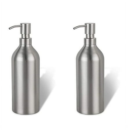 2X Soap Dispenser Stainless Steel Bottle Countertop Pump Hand Lotion Liquid Dispenser for Kitchen & Bathroom