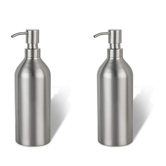 2X Soap Dispenser Stainless Steel Bottle Countertop Pump Hand Lotion Liquid Dispenser for Kitchen & Bathroom