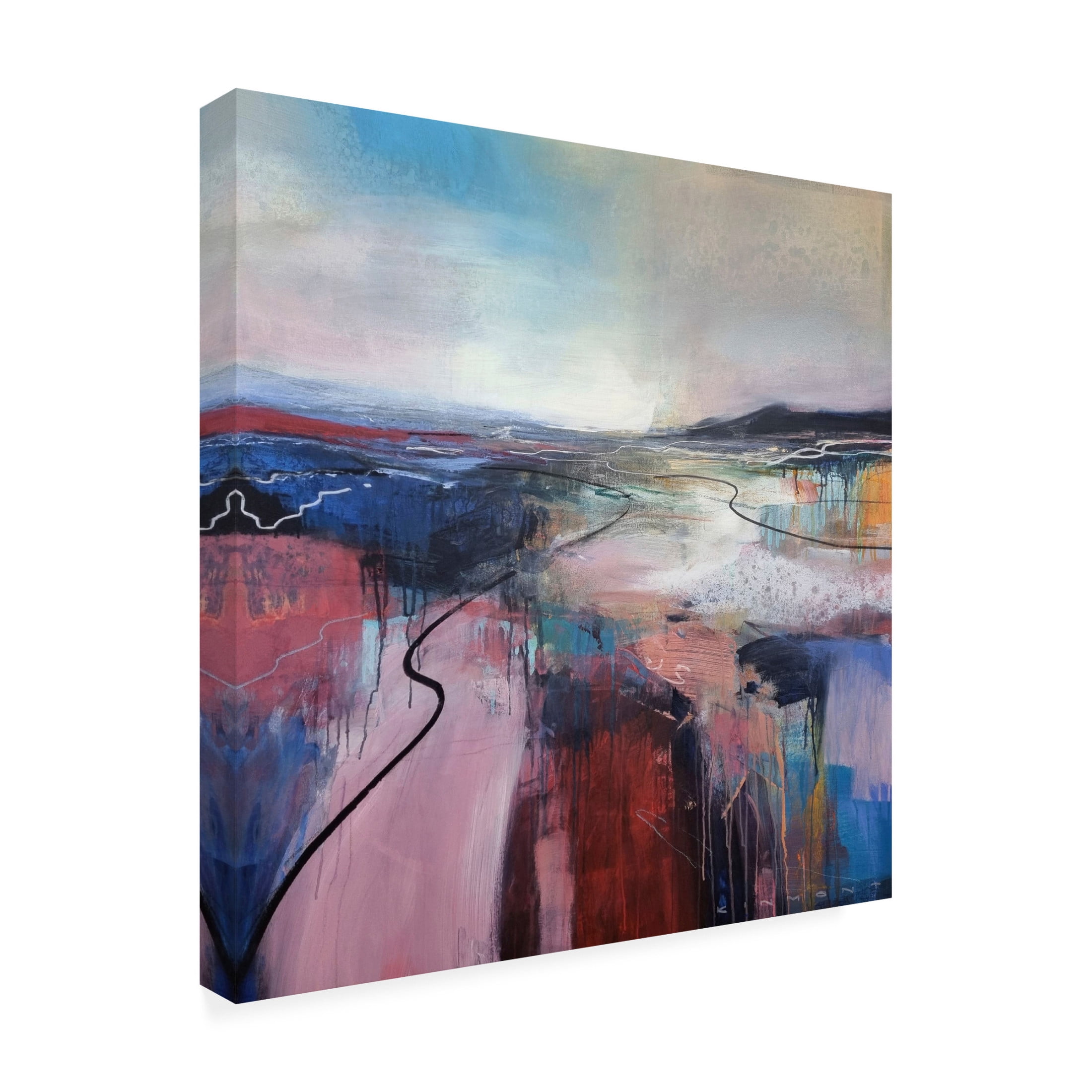 Canvas Wall Art - Andrew Kinmont 'I Will Meet You On The Estuary' Wall Art for Living Room, Bedroom, or Office Décor by Trademark Fine Art - 35 x 35 Inches