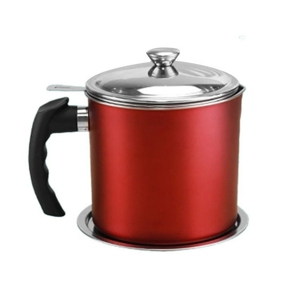 Red Stainless Steel Eco-Friendly Oil Strainer Grease Container