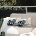 thumbnail image 2 of Blue and Gray Floral Pillow Covers 12x20 Set of 2 Outdoor Waterproof White Colored Decorative Throw Pillows Summer Pillowcase Polyester Cushion Case Decor for Couch Patio Funiture Garden Porch 01B, 2 of 6