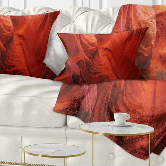 Designart Magic Colors of Antelope Canyon - Landscape Photography Throw Pillow - 12x20