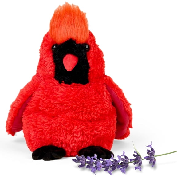 warmies 13" Red Cardinal Stuffed Animal, Microwavable Heated Plushies and Weighted Soft Plush Toys