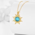 thumbnail image 2 of 14k Real Gold Sun Necklace Moon and Star Celestial Pendant Jewelry Gifts for Wife Sister Women, 2 of 10