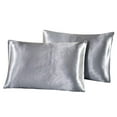 thumbnail image 3 of COM1950s Simulated Silk Pillowcase Set for Hair and Skin Care, Soft Hypoallergenic with Envelope Closure, 20x30 Inch Standard Size Gentle on Sensitive Skin, 3 of 9