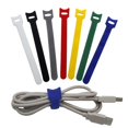 thumbnail image 3 of (100 PCS Rojo) Corbatas de hebilla reutilizables con línea electrónica para tableta, computadora portátil, TV, oficina en casa, 3 of 5