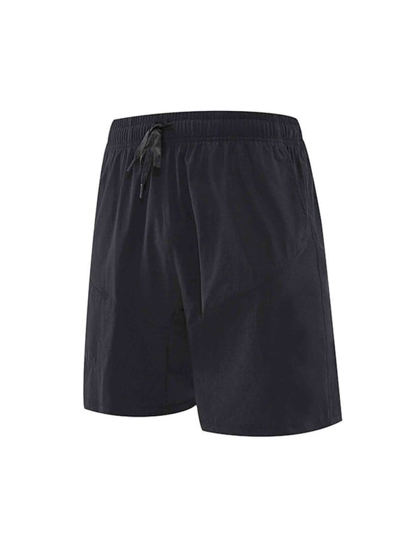 Men's Athletic Running Shorts Quick Dry Workout Shorts Lightweight Sports Gym Basketball Training 5" Tennis Hiking Shorts Black XXL