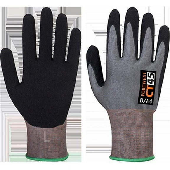 Portwest CT45 Cut Resistant D18 Nitrile Work Glove Gray/Black, Medium
