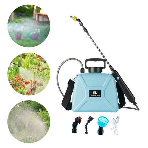 koolsoo Electric Pump Sprayers Garden Sprayer Multifunctional 5L Agricultural Dispenser Water Sprayer Bottle for Indoors and Outdoors Light Blue