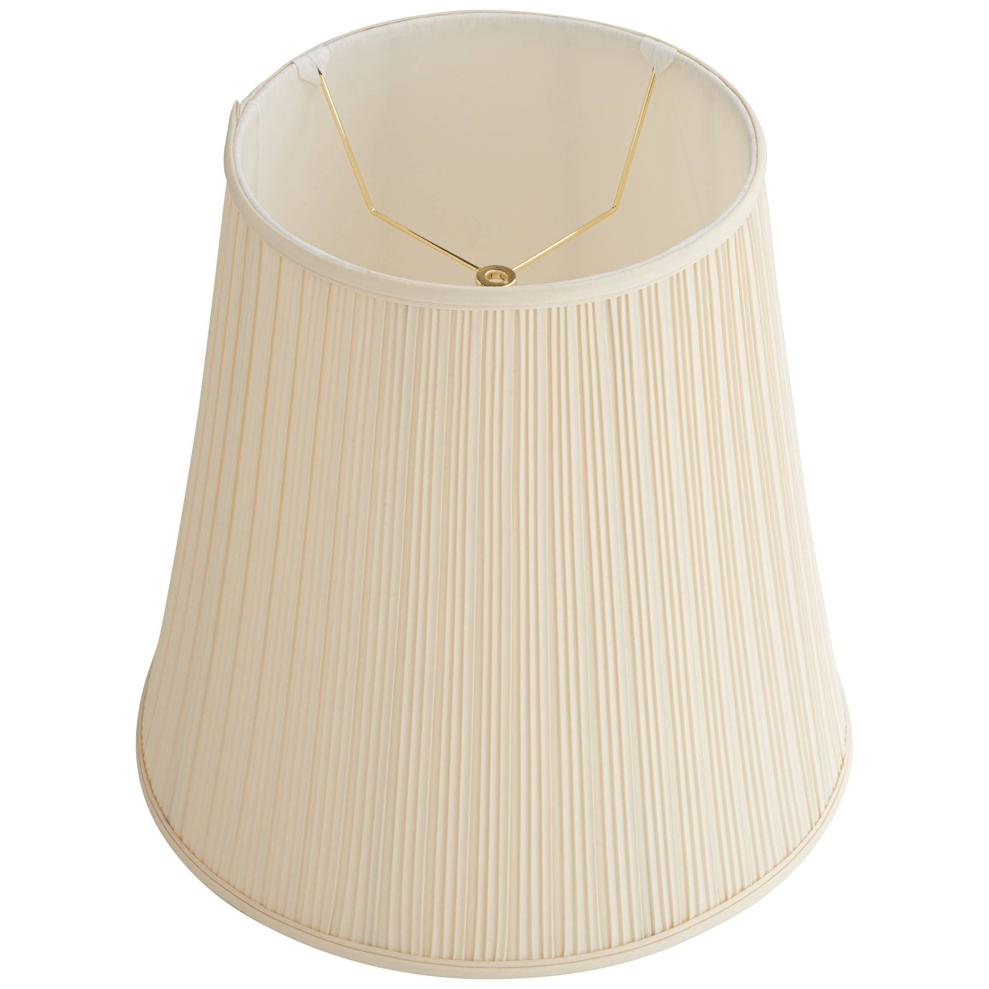 Springcrest Creme Mushroom Pleat Large Lamp Shade 12" Top x 18" Bottom x 18" Slant x 17.75" High (Spider) Replacement with Harp and Finial