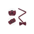thumbnail image 2 of INSPIRAR CHIC Corbatas de Algodón para el Día del Padre para Hombres, Corbatas de Moño de Color Sólido Texturizado, Corbatas Pre-atadas para Fiesta Familiar, Pequeño Magenta, 2 of 4