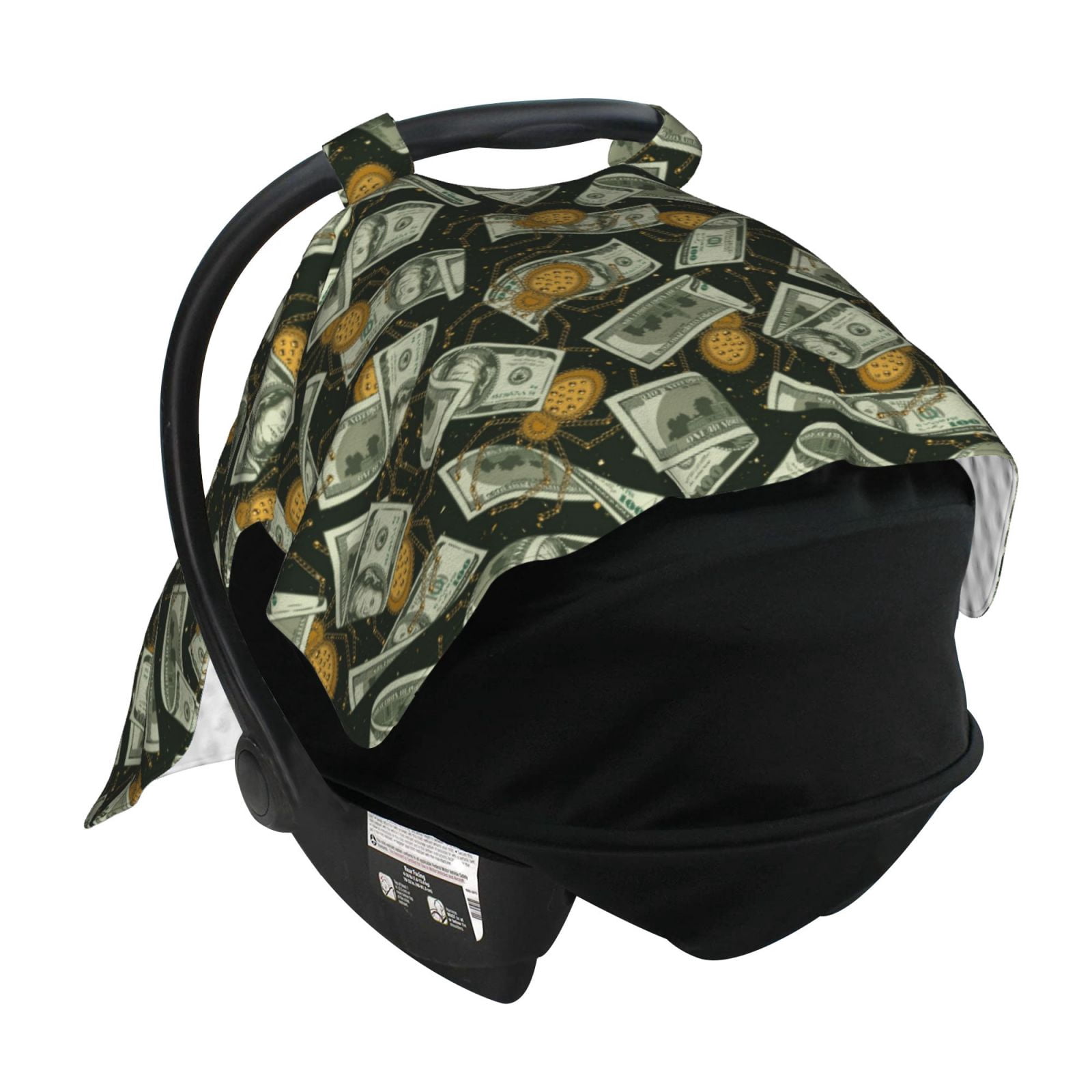Car Seat Cover Baby - dollar golden spiders cool print Breathable Infant Car Seat Cover for Baby Carseat, Lightweight Comfort Baby Essentials Must Haves Newborn Stuff for Girl Boy