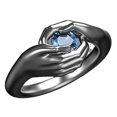 thumbnail image 1 of Glass Stone Couple Hug Rings Hugging Hands Romantic Alloy Finger Jewelry, 1 of 2