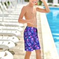 thumbnail image 6 of Cauagu blue Skull purple flower1 Print Swim Trunks for Men,Youth Boys Swim Shorts Compression Liner Beach Shorts Boys' Swimming Shorts 7-20 Years Bathing Suit-Large, 6 of 7