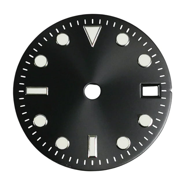 Esfera de reloj de 29 mm para movimiento NH34 Gmt, esfera de reloj portátil práctica y moderna Negro