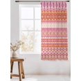 thumbnail image 3 of Sheer Curtains 63 Inch Length, Pink Orange Boho Semi Sheer Curtains Light Filtering Window Treatment, Vintage Ethnic Tribe Abstract Art Privacy Voile Drapes for Living Room Bedroom 52x63 Inch, 3 of 7