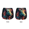 Adobk Colorful Flower Goat Print Women's Workout Shorts for Athletic