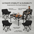 thumbnail image 5 of JaxShark 5-Piece Portable Camping Table & 4 Folding Chairs Set Outdoor Black, 5 of 7
