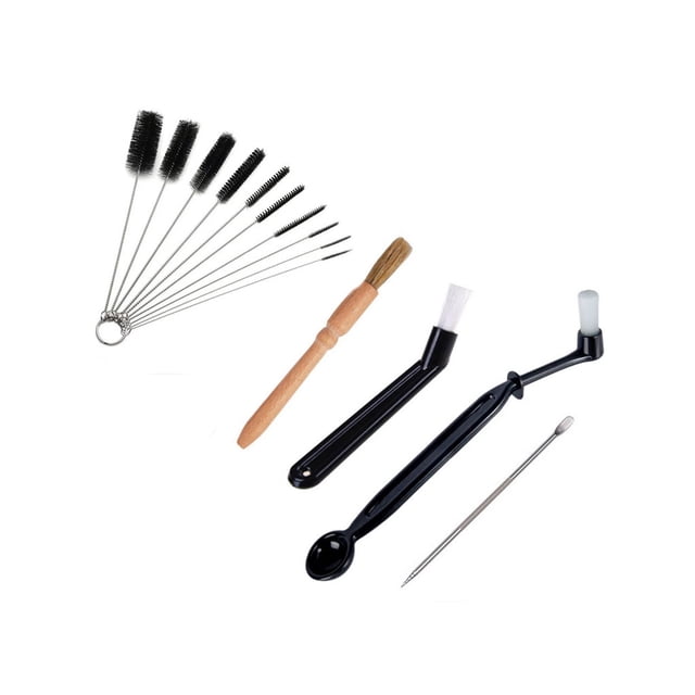Matsuzay Kit de cepillos para máquina de café, molinillo de oficina, cepillos quitamanchas con mango de plástico, herramientas de limpieza, 4 Suministros de limpieza para el hogar 14 piezas tipo 3