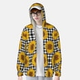 thumbnail image 4 of Goofa Sunflowers Printed Women's UPF 50+ Sun Protection Hoodie Jacket Lightweight Long Sleeve Sun Shirt for Women with Pocket Hiking Outdoor-Medium, 4 of 9