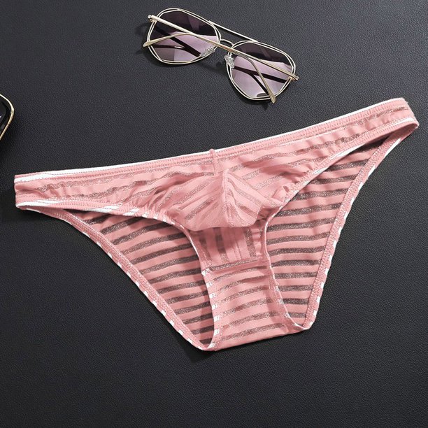 Calzoncillos transparentes de seda de hielo para hombre, ropa interior fina de cintura baja de malla, sexy, transpirable, de verano, pantalones de moda para jóvenes