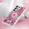 thumbnail image 5 of Funda para Samsung Galaxy S24 Ultra 5G con Brillo Líquido Flotante, Purpurina, Parachoques y Anillo Giratorio Soporte, 5 of 5