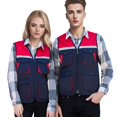thumbnail image 1 of TOPTIE Reflective Working Vest with 4 Pockets Color Block Zipper Front High Visibility with Reflective Strips-Navy-2XL, 1 of 6