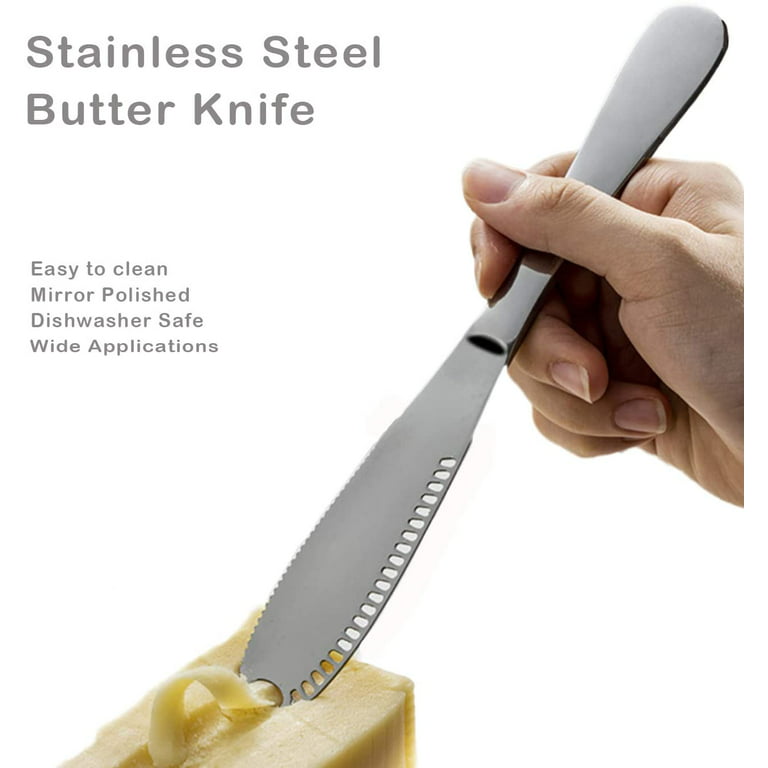 Jean-Patrique Butter Knife and Spreader | A Butter Knife and Spreader with One Smooth, Rounded Edge for Spreading and One Serrated Edge for Slicing