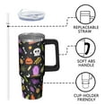 thumbnail image 3 of Halloween Tumbler 30 oz with Handle and Straw Haunted Pumpkin Skeleton Tumbler Halloween Party Gifts Insulated Bottle, 3 of 5