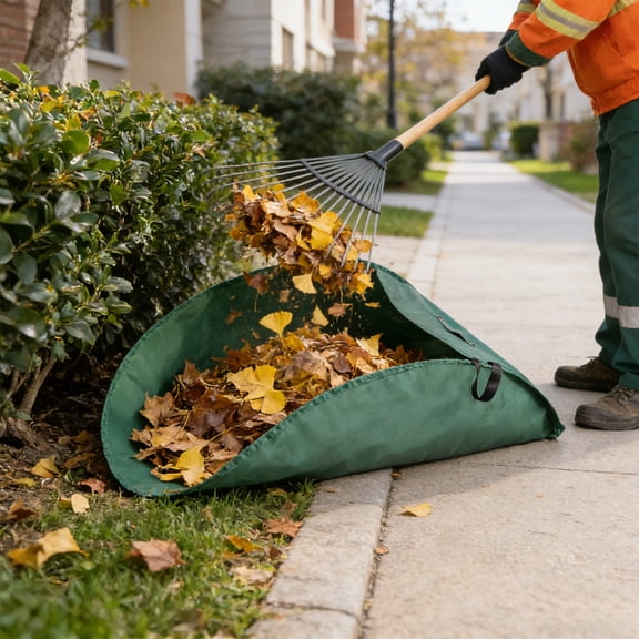 360L Large Leaf Collector,57x37“ Oxford Cloths Lawn and Leaf Bags,Foldable Leaf Pick Up Tools,Reusable Garden Bag for Leaves Grass Debris,Dustpan-Style Collector For Pick up Lawn Trash