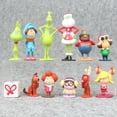 thumbnail image 2 of The Grinch Mini Figura Modelo Muñecas, Monstruo De Pelo Verde, Decoración De Juguete, Regalo De Navidad, 12 Piezas, Juego, 2 of 5