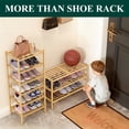 thumbnail image 6 of Smiry 3-Tier Shoe Rack , Stackable Bamboo Shoe Rack Organizer, Shoe Storage for Closet, Entryway, Bedroom and Wall, Natural, 6 of 7