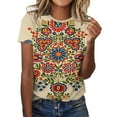 thumbnail image 2 of Women's T Shirts German Oktoberfest Bavarian Traditional National Dress Print Casual Loose Round Neck Short Sleeve Shirts for Women, 2 of 5